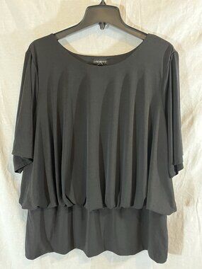 Lane Bryant Women’s 2X (22/24) Black Short Sleeve Blouse